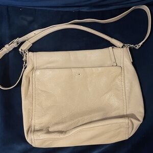 Kate Spade Cream Shoulder Bag with Slouchy design and Matte Finish